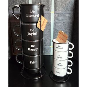 NWT Coffee and Cappuccino Mugs and Stands